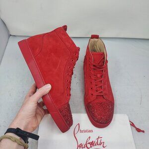 CHRISTIAN LOUBOUTIN MENS Red Crystal Lou Degra Rougissime Sneaker